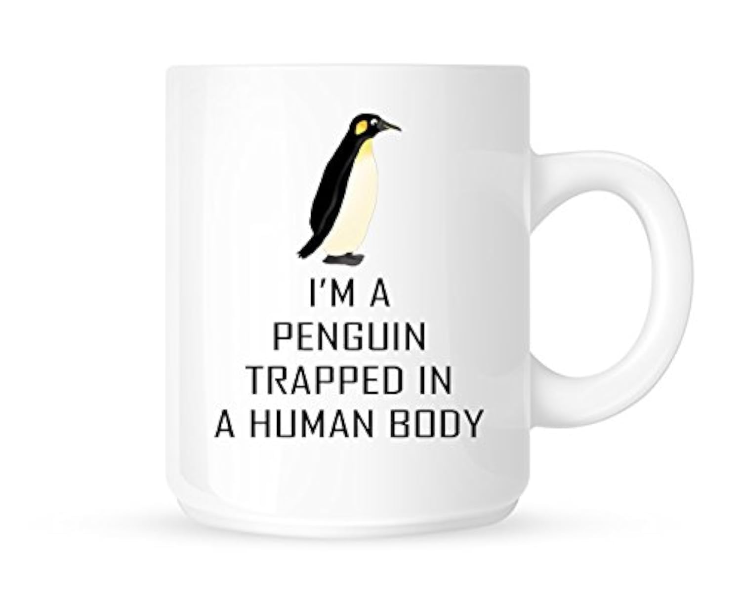 Dottsmusic White I'm A Penguin Trapped In A Human Body - Funny & Cute Ceramic Coffee Mug - 11 Oz, Great Gift Idea