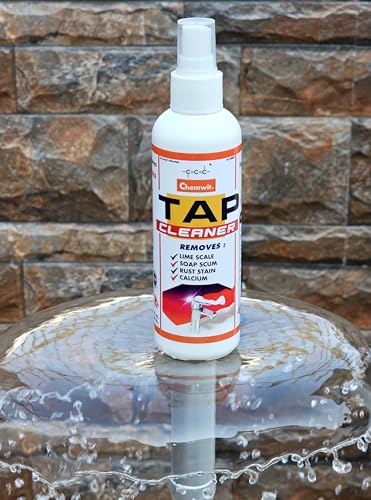 Image of Chemwit - Tap Cleaner for Bathroom Hard Water (800mL) - Safe Spray Limescale Remover for Faucets, Shower Glass, Bathroom Fittings with Corrosion Protection - Removes Rust, Lime Scale and Stains