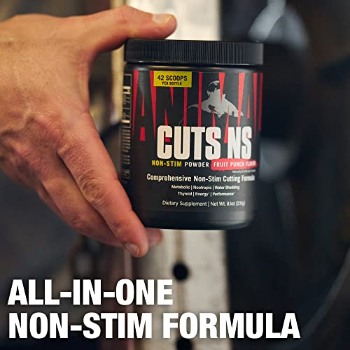 Animal Cuts Non-Stim Powder – Weight Management Supplement – Fat Burner, Metabolic Enhancer with Nootropics, Carnitine, Tyrosine, Diuretic – Fruit Punch Flavour, 42 Count - Image 5