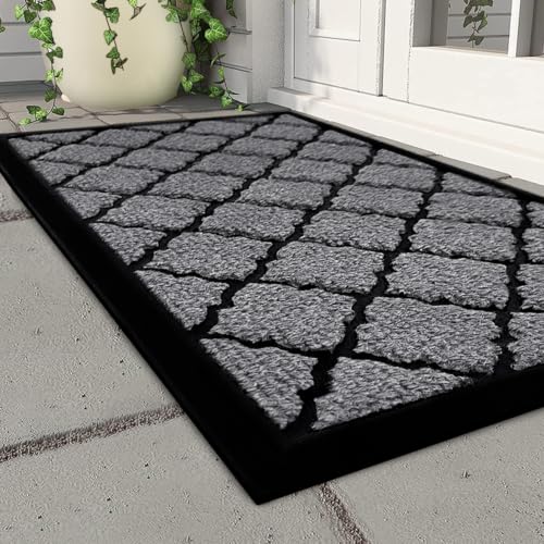 Qingbei Rina Front Door Mats Outdoor 40x70cm Grey
