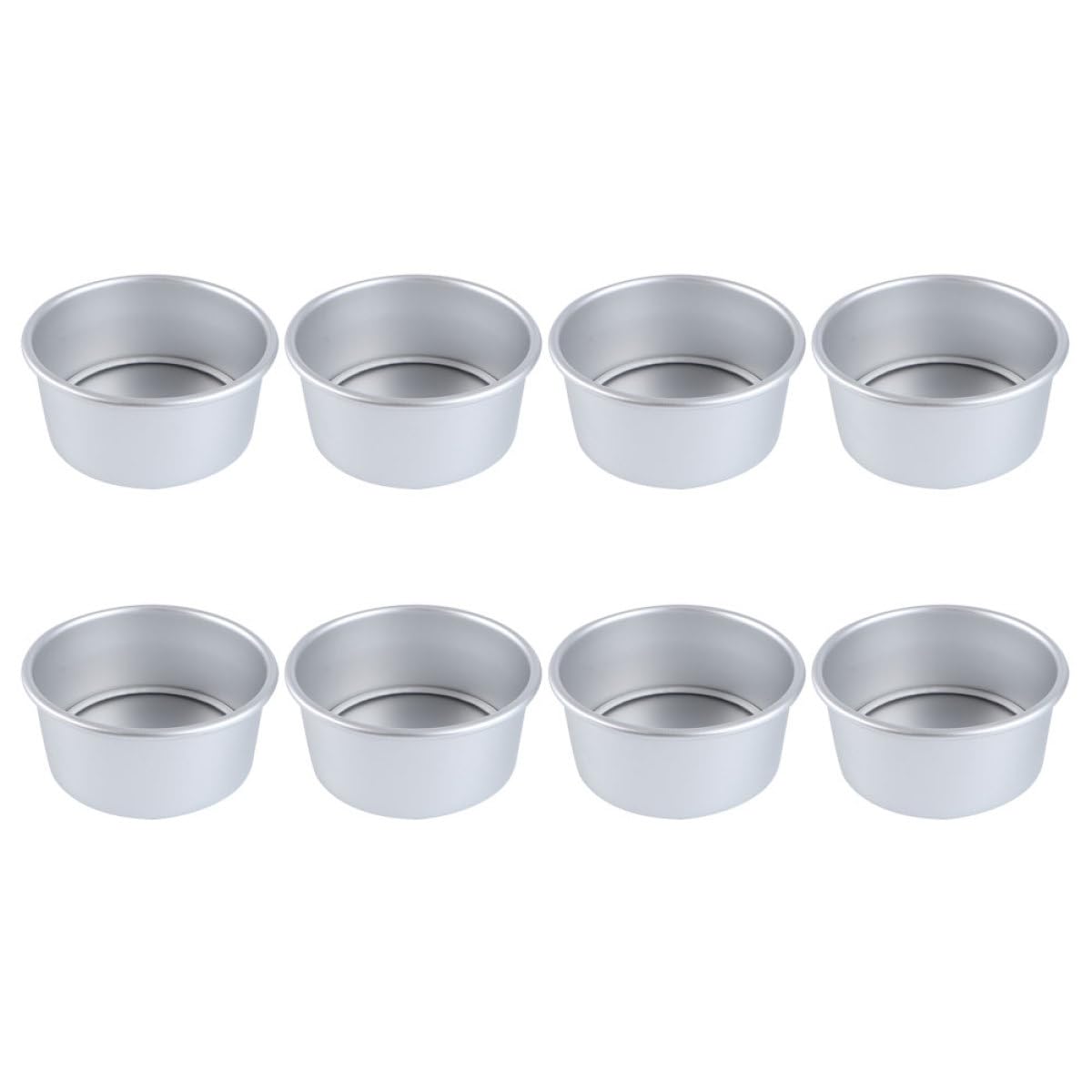 Juego de 8 Moldes Redondos Desmontables para Pasteles de 4 Pulgadas Molde Pequeño para Hornear de Aleación de Aluminio Anodizado Apto para Horno y Microondas Bandeja Práctica