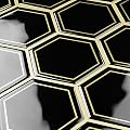 FunStick Black and Gold Peel and Stick Backsplash for Kitchen Bathroom Wall Tiles Waterproof 12"x12" Hexagon 3D Adhesive Peel and Stick Tile Stick on Backsplash for Kitchen Shower Tile Renters 5 Sheet