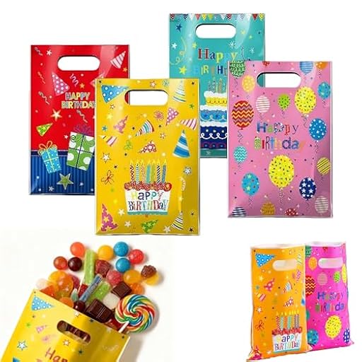100 Piezas Reutilizable Bolsas Cumpleaños Infantil, Bolsas Chuches Cumpleaños, Bolsas Regalo Cumpleaños Infantil, Bolsitas Caramelos de Niños para Regalos Fiestas de Cumpleaños, Navidad, Bodas | Ya disponible en tu tienda friki favorita! En mundofriki.es!
