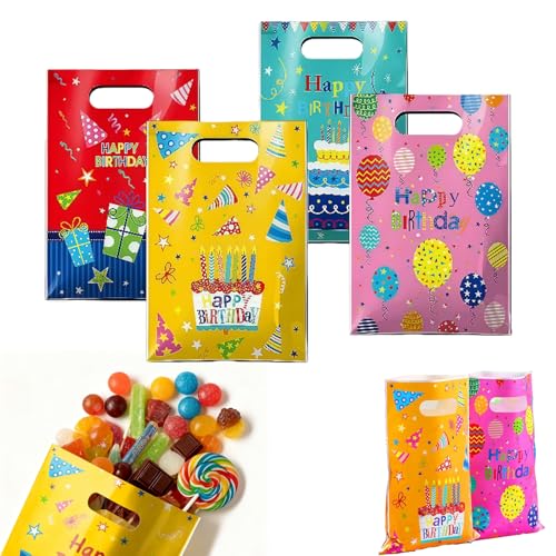 100 Piezas Reutilizable Bolsas Cumpleaños Infantil, Bolsas