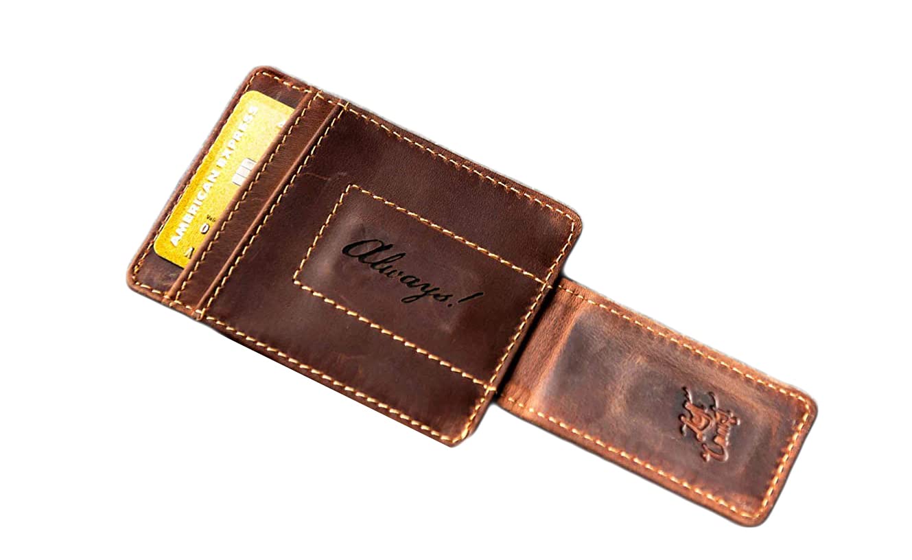 Personalized Leather Magnetic Money Clip The Sanibel by Left Coast Original