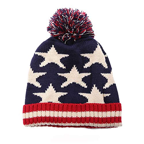 S Forever Kids Winter Keep Warm Cable-Knit Pom-Pom Wool Beanie Knitted Hats