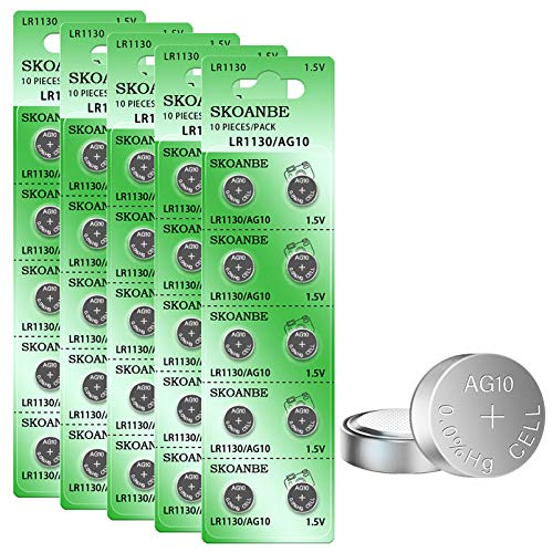 50 pilas botón SKOANBE LR54 AG10 LR1130 L1131F 389A