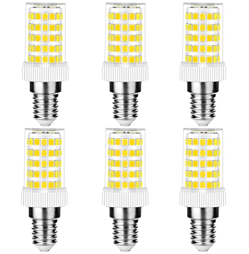 Bombillas LED E14 de 10W Equivalente a 50W-100W Lampara Halógena Blanco Frío 6000K 800lm AC 220-240V, No Regulable, Sin Parpadeo, para Lámparas de Araña, de Techo y de Pared, 6 Unidades