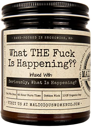  ﻿Title: ﻿Malicious Women Candle Co - What The Fuck Is Happening??, Citrus & Sage Infused With Seriously, What Is Happening?, All-Natural Soy Candle, 9 Oz ﻿ #TOP4