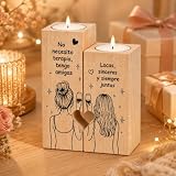Portavelas Regalo Amiga Cumpleaños Y Regalo Hermana De Madera