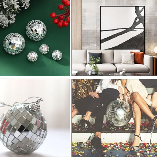 Armastuse5 Rolle Spiegel Mosaik Fliesen Disco Kugel, 5x5 mm Mosaik Spiegelfliesen Aufkleber Glas für Disco Tiles DIY Handwerk Bad Küche Wohnzimmer Dekoration Wandtattoos