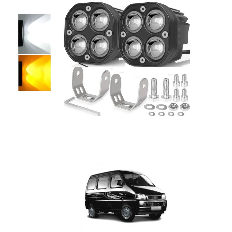 LOVMOTO Universal LED Driving Fog Lights Double Color Amber+White 2Pcs 3Inch 40W Super Bright LED Pod Lights Offroad Driving Lights Work Auxiliary Lights Bumper Lights Comfortable With Ve-rsa