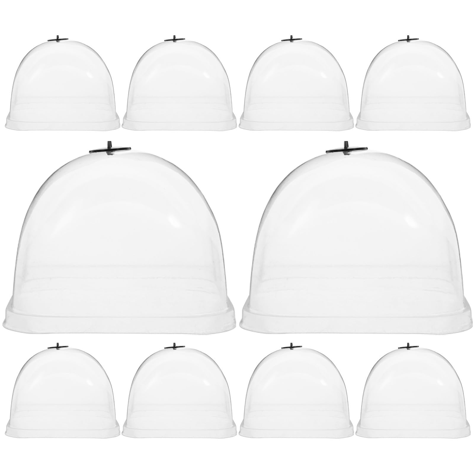 GLEAVI Pflanzen Schutzhaube zum Abdecken und Schützen von Pflanzen im Garten 10 Stück aus Kunststoff mit Luftventil Leichte Feuchtigkeitskuppel für Gartenschutz