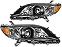 JSBOYAT Halogen Headlight Assembly Compatible with 2011-2013 Toyota Sienna Black Housing with Amber Reflector, Only Fits Halogen Models