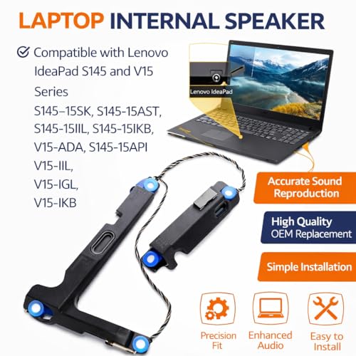 Image of Laptop Internal Speaker Compatible for Lenovo IdeaPad S145-15ISK S145-15AST S145-15IIL S145-15IKB V15-ADA S145-15ISK S145-15AST S145-15IIL V15-IIL V15-IGL V15-IKB S145-15API