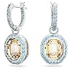 Swarovski Chroma Necklace, Earring, and Bracelet Crystal Jewelry Collection, Rhodium Finish, Gold Tone Finish Pink Crystal, Clear Crystals