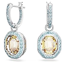 Swarovski Chroma Necklace, Earring, and Bracelet Crystal Jewelry Collection, Rhodium Finish, Gold Tone Finish Pink Crystal, Clear Crystals