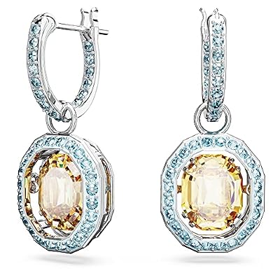Swarovski Chroma Necklace, Earring, and Bracelet Crystal Jewelry Collection, Rhodium Finish, Gold Tone Finish Pink Crystal, Clear Crystals