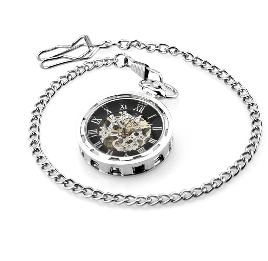 Vintage Zegarek Kieszonkowy Zegarki Kieszonkowe Dla Mężczyzn Vintage Dial Cyfry Rzymskie Skala Mechaniczny Zegarek Kieszonkowy Mężczyzn Elegancki
