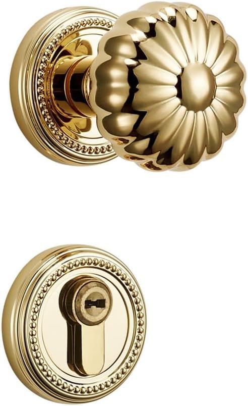 Brass Door Lock Interior Room Split Wooden Ball Handle