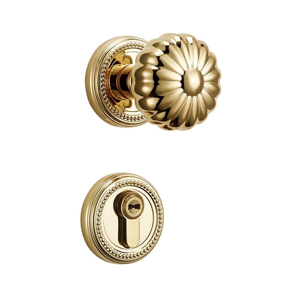 MOBYGKFY Brass Door Lock Interior Room Split Wooden Ball Handle
