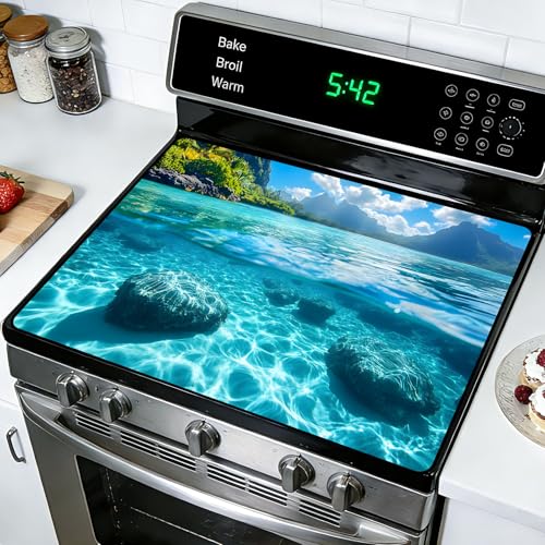 Image of Stove Burner Covers Non-Slip Electric Cooktop Protector Mat (G253396)