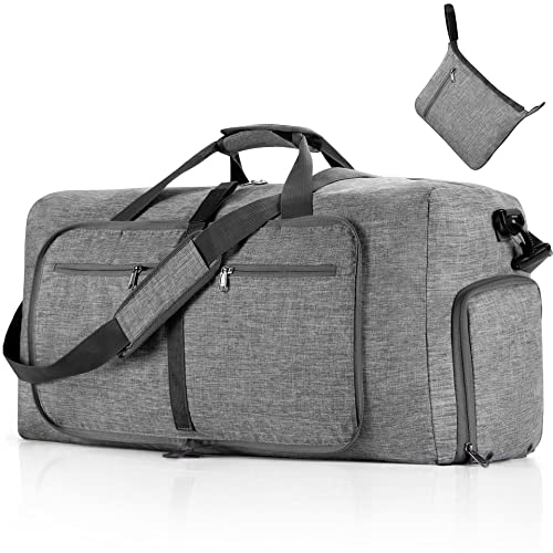 LeapBeast Sac de Voyage Pliable,Rangement pour Organisateur de Sac à Main,Sac de Weekend pour Bagages Sport Camping, pour Cabine Avion Camping Randonnée 85L (Gris) Cover