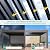 YOLENY Louvered Pergola and 6 Pull-Down Screens, 12x20FT All Aluminum Pergola with Adjustable Rainproof Roof, Outdoor Sun Shade Shelter for Patio, Weatherproof, Dark Gray