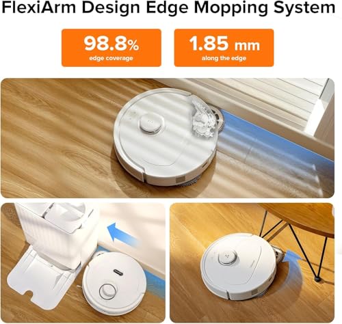 Image of roborock Qrevo Plus Robot Vacuum and Mop with FlexiArm Design Edge Mopping, Self-Emptying, Auto Mop Washing & Drying, 7,000 Pa Suction, White (Renewed)