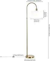 Vista 8 de Veronica Arc - Lámpara de pie con pantalla de tela en latón/blanco