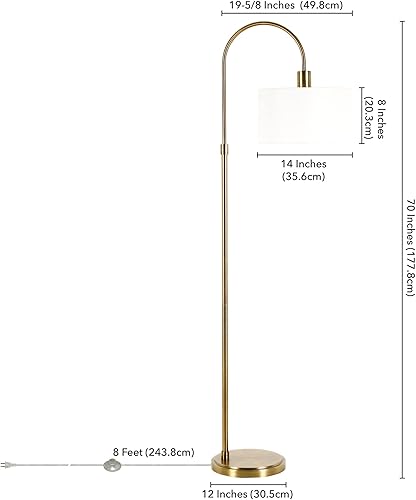 Miniatura 8 de Veronica Arc - Lámpara de pie con pantalla de tela en latónblanco
