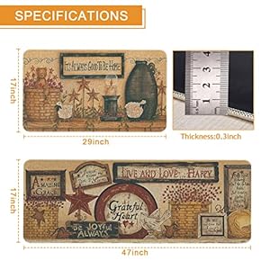 Farmhouse Kitchen Rugs and Mats Set of 2, Farmhouse Kitchen Mat Carpet Non-Slip Washable Kitchen Mat for Kitchen Home Decor - 17x29 and 17x47 Inch Farmhouse Kitchen Rugs and Mats Set of 2 Farmhouse Kitchen Mat Carpet Non Slip Washable Kitchen Mat for Kitchen Home Decor 17×29 and 17×47 Inch