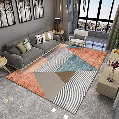 Alfombras Estilo NóRdico Gris Naranja Alfombra De Dormitorio Alfombra De Sala De Estar Alfombra De Comedor Alfombra para Habitaciones De NiñOs Alfombra De Duradera No Se Cae 160x230cm