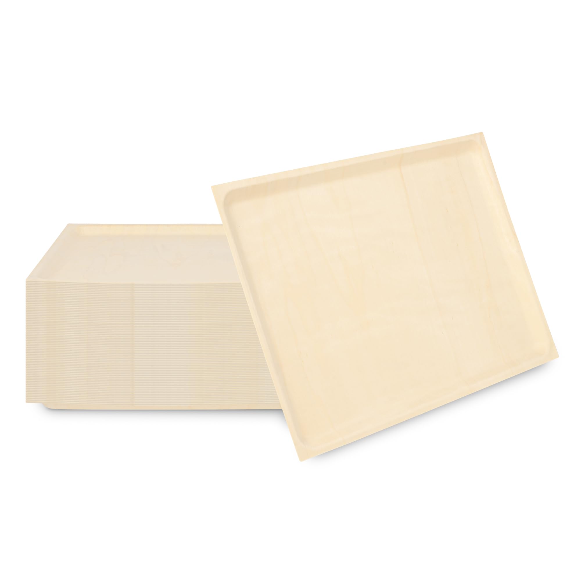 Restaurantware - Taipei 14.6 x 10.6 Inch Serving Plates, 200 Disposable Party Plates - Compostable, Greaseproof, Poplar Wood Plates, Heavy-Duty, For Parties, Weddings, Campings, Picnics, And More