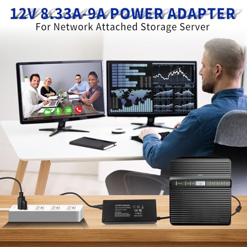 Image of 4Pin 12V 8.33A-9A AC DC Power Adapter Charger for Synology Disk Station 4-Bay DS918 DS918+ DS916 DS916+ DS923 DS423 DS620slim DS418 Network Storage NAS Server Power Supply Charging Cable Replacements