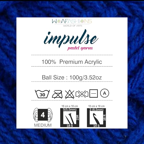 Image of WOAFashions Impulse Hand Knitting & Crochet Yarn (Royal Blue) (100gms - Pack of 1)