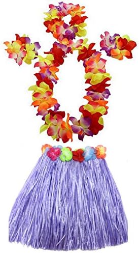 1 Set 40cm Kids Party Hawaii Dress Hula Grass Skirt - Double Layer Thickened Hawaii Skirt for Luau Party Decorations Supplies