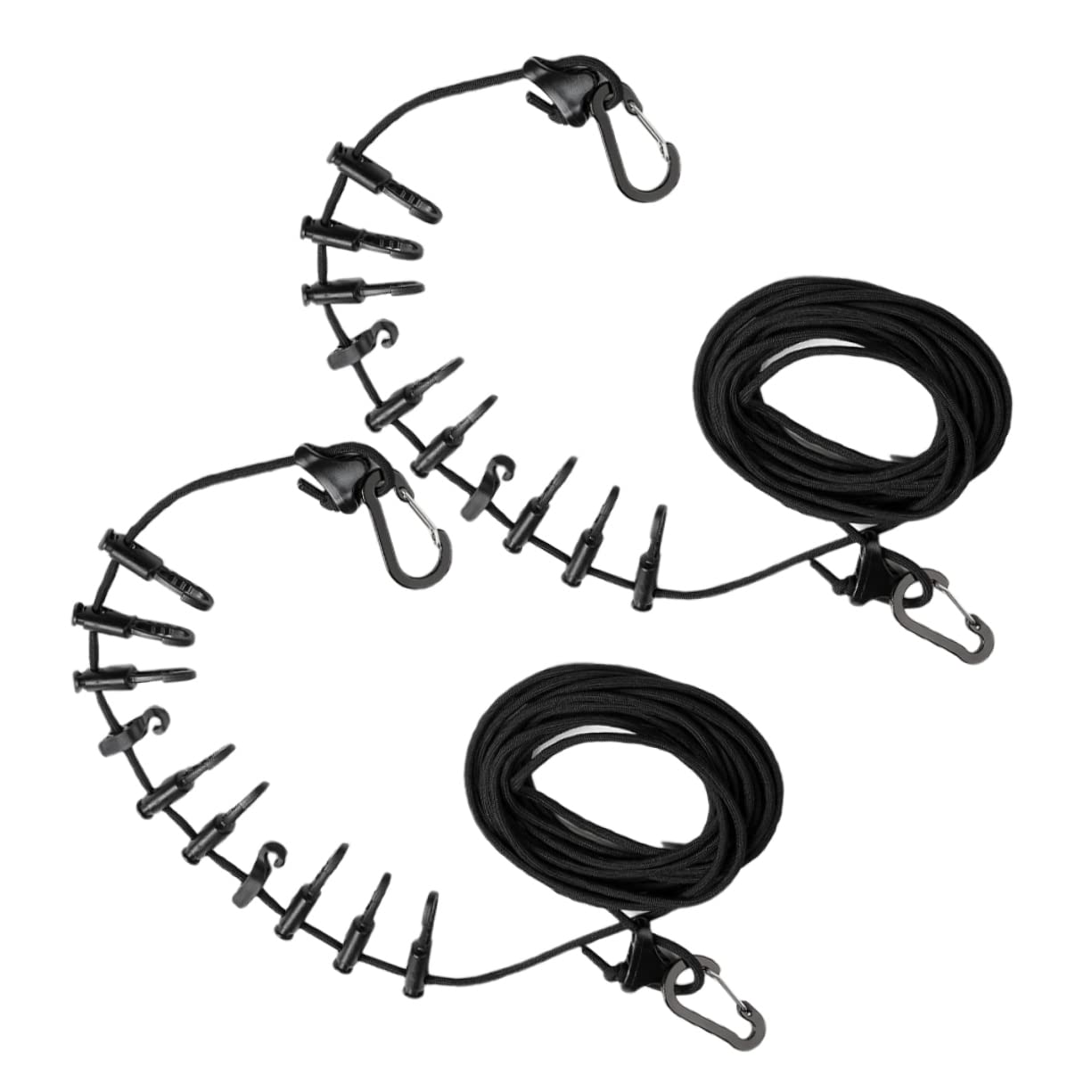 Ciieeo 2Pcs Windproof Outdoor Clothes Drying Rope Multi Purpose Camping Clothesline for Travel Lightweight and Portable Clothesline for Gardens Garages and Sheds Black