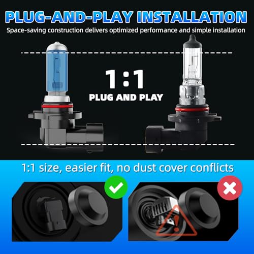 Image of 9006 6000K Fog Light Bulbs Compatible with Honda CR-V 2005-2006 Halogen Headlight Bulbs, Plug and Play, Pack of 2