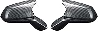 Vista 1 de Carcasas de espejo retrovisor de automóvil, color negro brillante, tapa de fibra de carbono ABS, compatible con Chevy Camaro SS RS ZL1 LT 2016-2021