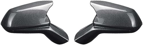 Carcasas de espejo retrovisor de automóvil, color negro brillante, tapa de fibra de carbono ABS, compatible con Chevy Camaro SS RS ZL1 LT 2016-2021
