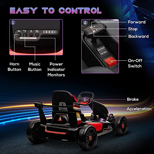 image for Aosom 24V 7.5 MPH Electric Go Kart, Drifting Car for Kids with Remote 