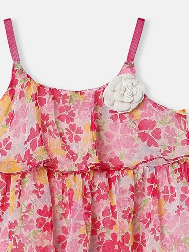 Image of Nautinati Baby Girls Strap Sleeve Fit & Flare Frock | Age 0-3 Years
