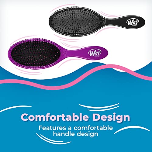 Wet Brush Original Detangler - Purple And Black (Pack Of 2) - Exclusive Ultra-Soft Intelliflex Bristles - Glide Through Tangles With Ease For All Hair Types - For Women, Men, Wet And Dry Hair #TOP5
