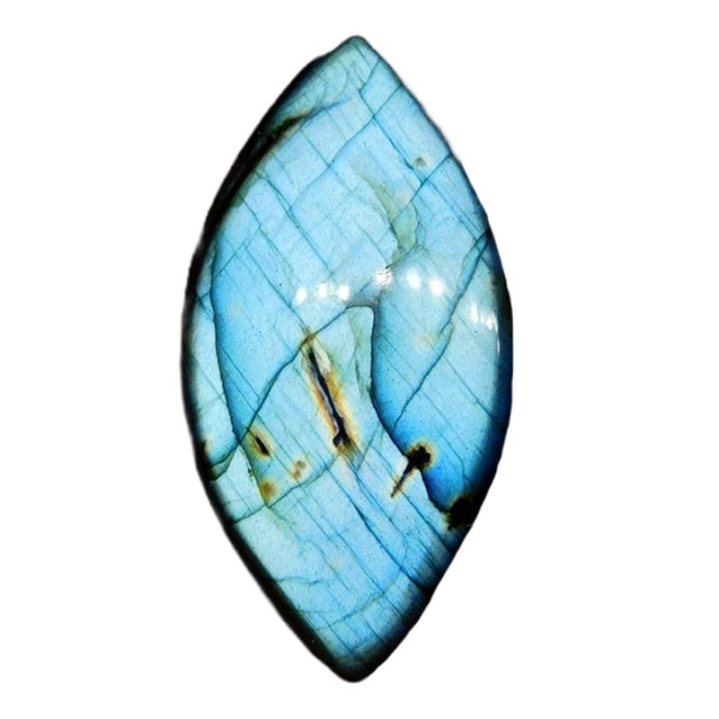 Labradorite bleue naturelle 54x27mm pour fabrication de bijoux collier et bague DIY