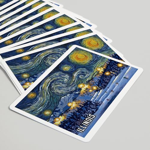 Baraja de Poker Illinois Starry Night 52 cartas miniatura 5