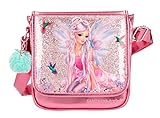mädchen taschenschirm Die glitzernde Vorderseite der pinken Tasche ist mit einer zauberhaften Fee und niedlichen Kolibris bedruckt