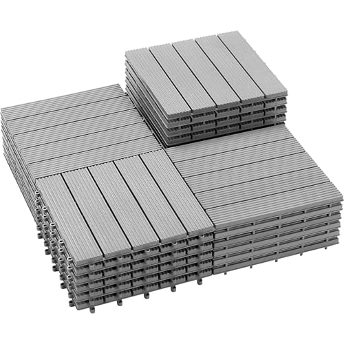 PrimeZone 27 PCS Plastic Interlocking Patio Deck Tiles - 12
