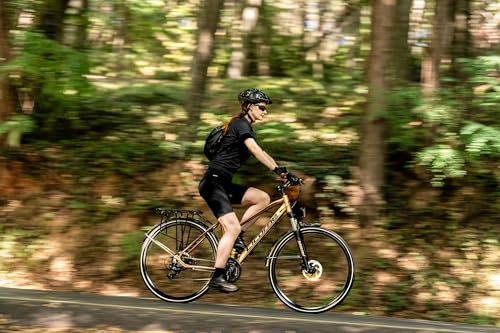 Licorne Bike - Bicicletta Da Trekking In Alluminio, Da 28 Pollici, Con Cambio A 21 Marce, Freno A Disco, Mountain Bike, Bici Da Cross Per Ragazzo, Ragazza, Donna E Uomo (Da Donna, Color Oro Scuro) - 4