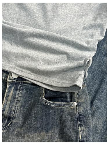 Girl's Letter Print Off The Shoulder T Shirt Short Sleeve Ruched Summer Street Crop Tops4